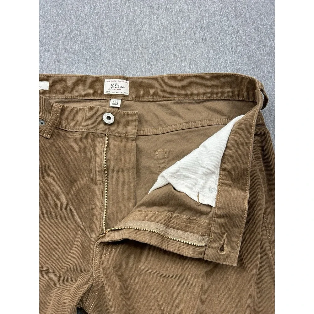 J Crew 770 Straight‎ Corduroy Pants Men's 35x32 Brown Cotton Flat Front